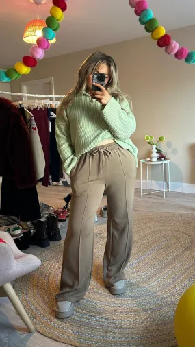 Wide Leg Joggers - Coffee