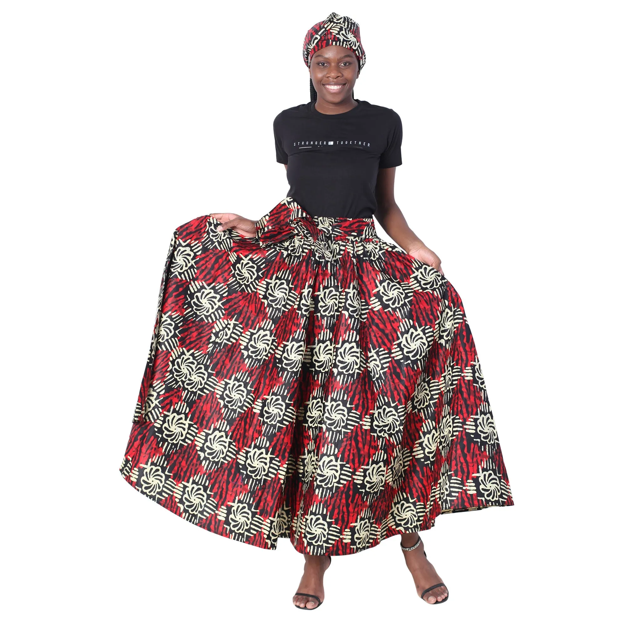 Women's African Printed Long Maxi Skirt -- FI-32