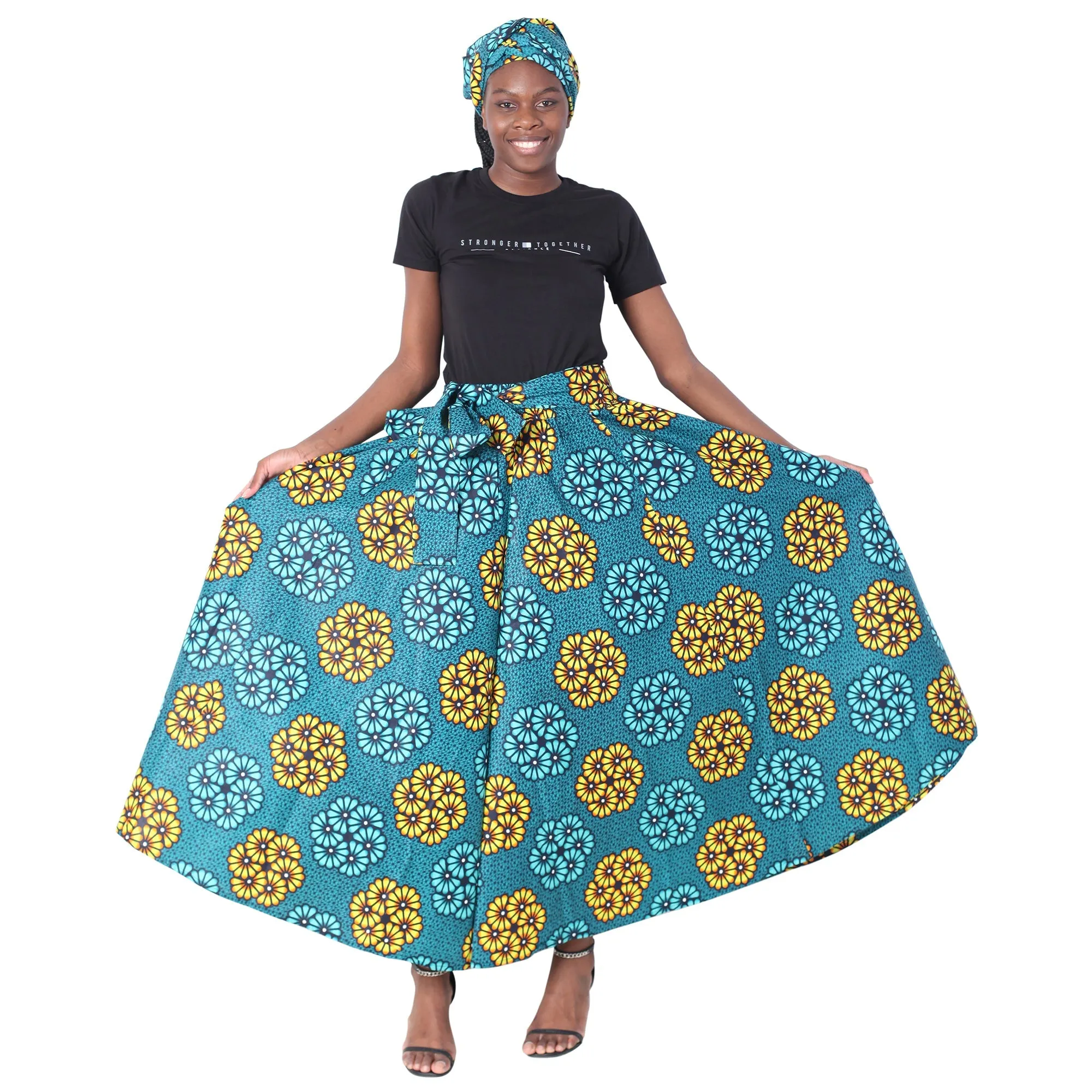 Women's African Printed Long Maxi Skirt -- FI-32