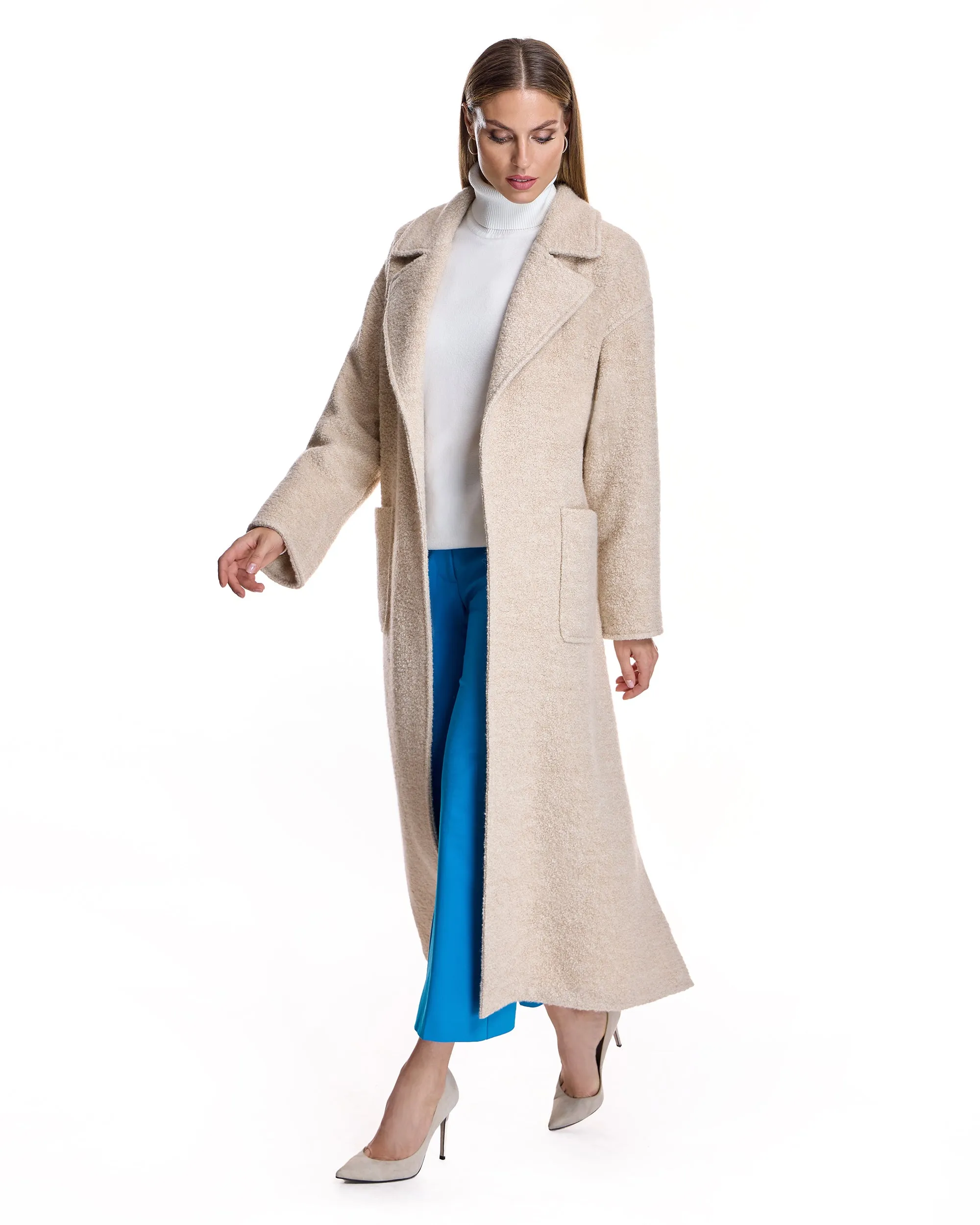 Wool blend Belted Coat