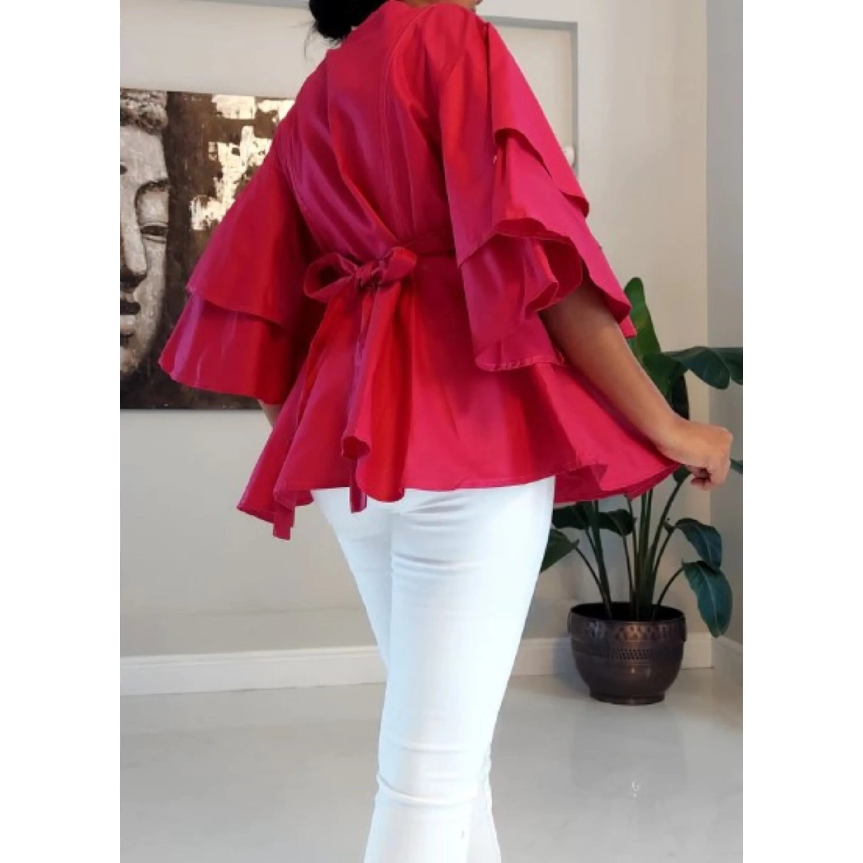Wrap Blouse Top With Maxi Skirt / One Size
